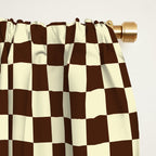 Chocolate Brown and Cream Checkerboard Squares Window Curtain Gallery Image 2