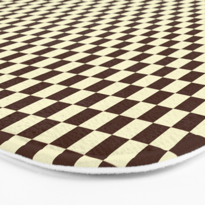 Chocolate Brown and Cream Checkerboard Squares Bath Mat Gallery Image 3