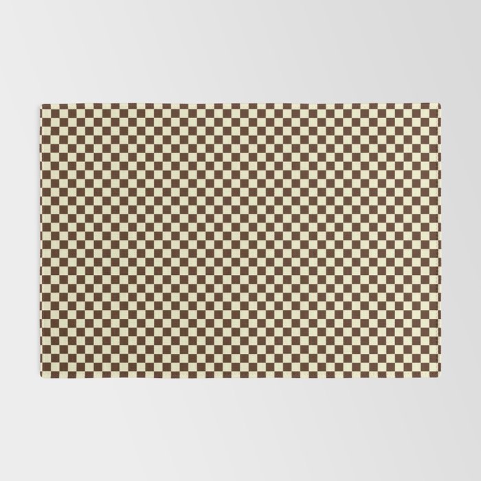 Chocolate Brown and Cream Checkerboard Squares Rug Gallery Image 2