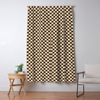 Chocolate Brown and Cream Checkerboard Squares Window Curtain Gallery Image 5