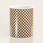 Chocolate Brown and Cream Checkerboard Squares Coffee Mug Gallery Image 4