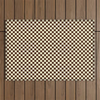 Chocolate Brown and Cream Checkerboard Squares Outdoor Rug Gallery Image 1