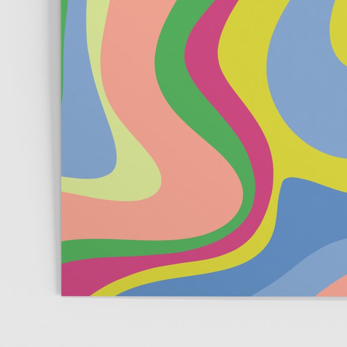 Retro Liquid Swirl Bright Pop Colorful Abstract Pattern in Spring Blue Green Lime Pink Orange Poster Gallery Image 3