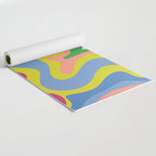 Retro Liquid Swirl Bright Pop Colorful Abstract Pattern in Spring Blue Green Lime Pink Orange Yoga Mat Gallery Image 2