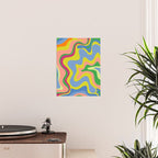 Retro Liquid Swirl Bright Pop Colorful Abstract Pattern in Spring Blue Green Lime Pink Orange Poster Gallery Image 2