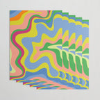 Retro Liquid Swirl Bright Pop Colorful Abstract Pattern in Spring Blue Green Lime Pink Orange Wrapping Paper Gallery Image 3