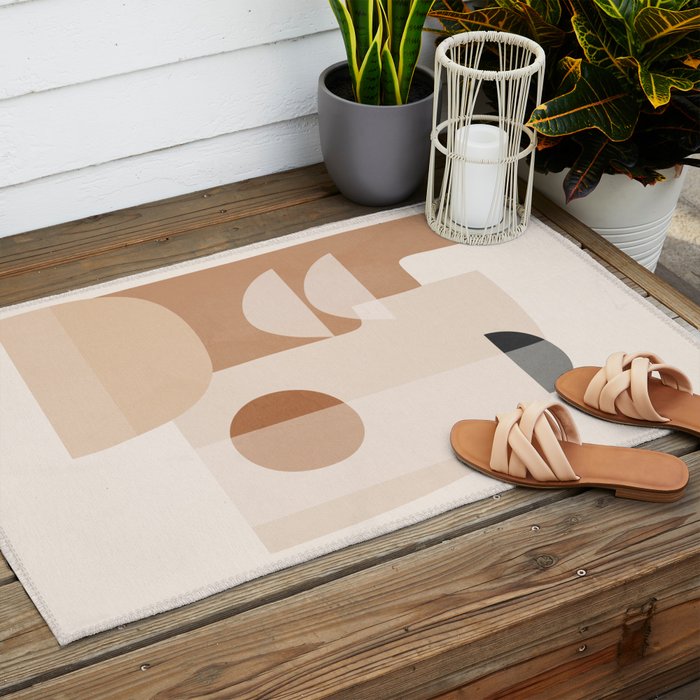 Abstract Minimal Shapes 5 Outdoor Rug Gallery Image 2
