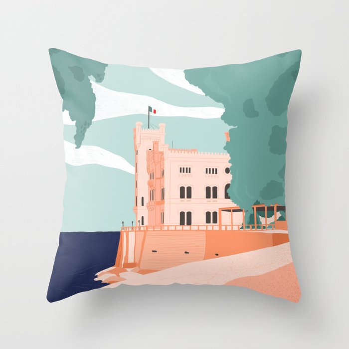 Trieste Castle, Italy Throw Pillow Gallery Image 6
