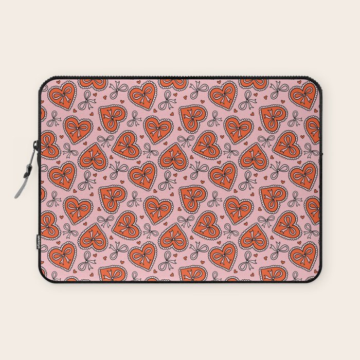 Heart Bow Print Laptop Sleeve Gallery Image 1