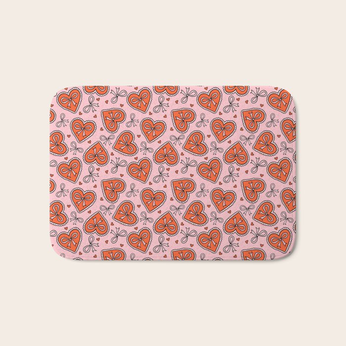 Heart Bow Print Bath Mat Gallery Image 1