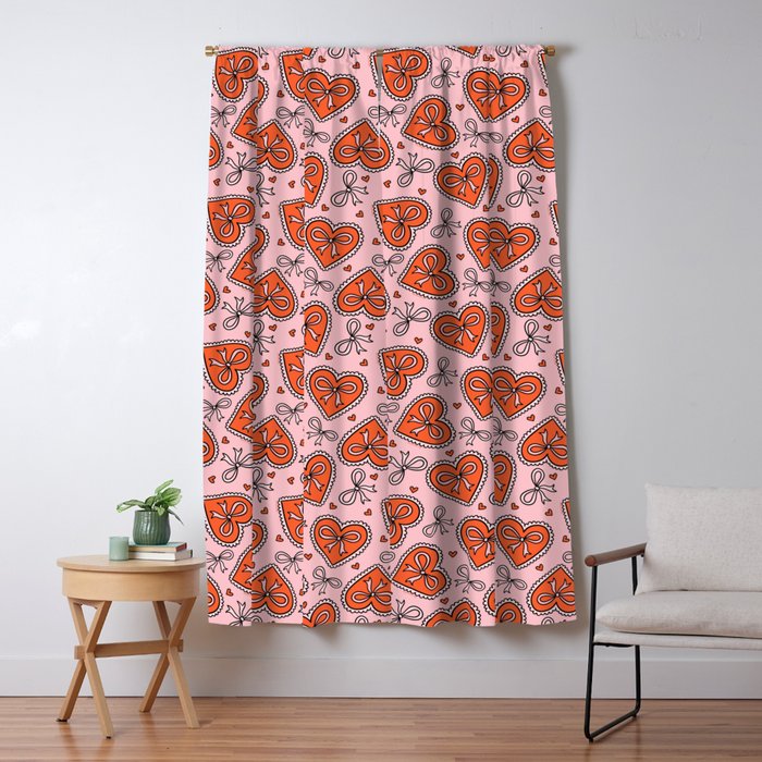 Heart Bow Print Window Curtain Gallery Image 5