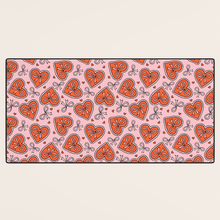 Heart Bow Print Desk Mat Gallery Image 3