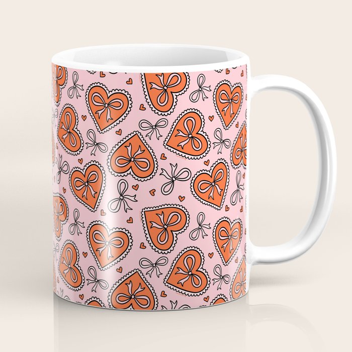 Heart Bow Print Coffee Mug Gallery Image 1