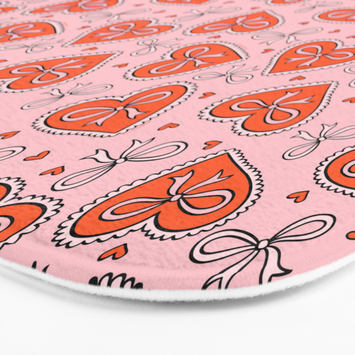 Heart Bow Print Bath Mat Gallery Image 3