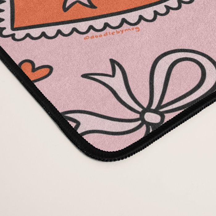 Heart Bow Print Desk Mat Gallery Image 4