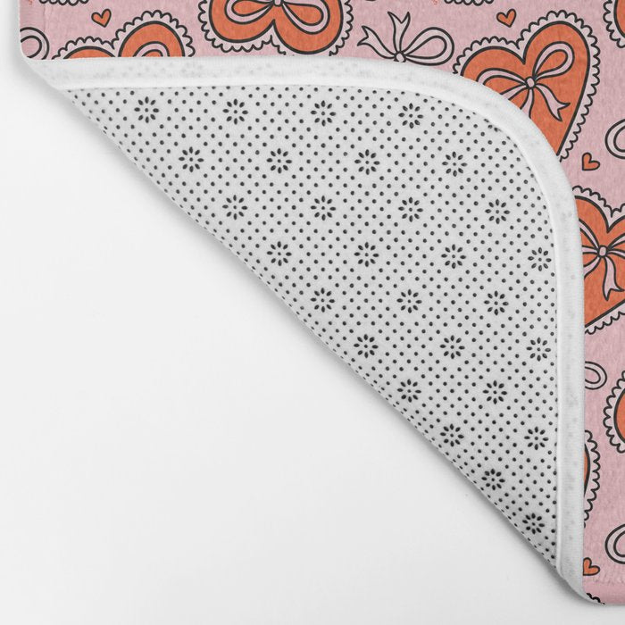 Heart Bow Print Bath Mat Gallery Image 2
