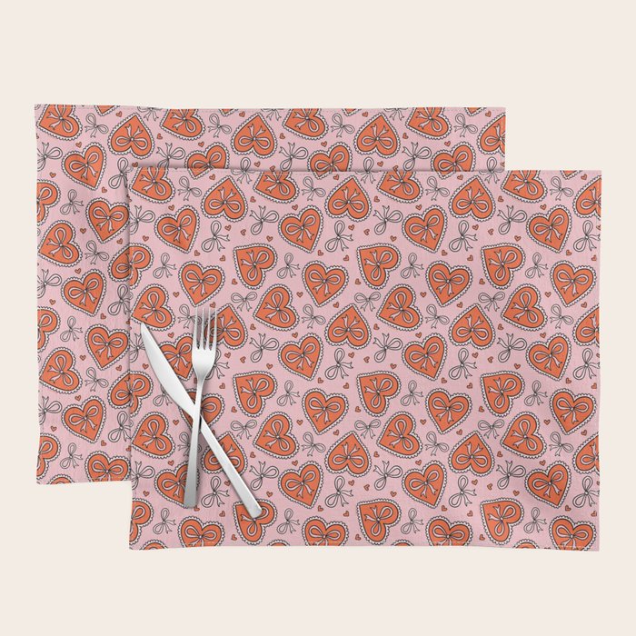 Heart Bow Print Placemat Gallery Image 1