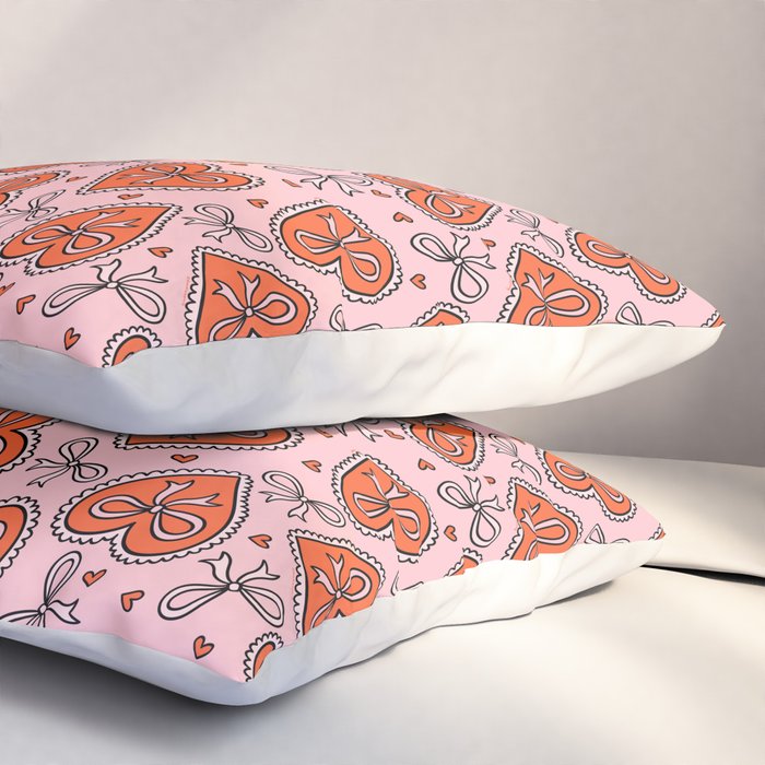 Heart Bow Print Pillow Sham Gallery Image 3