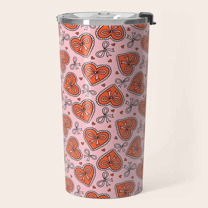 Heart Bow Print Travel Mug Gallery Image 2