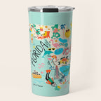 Florida State Beach Map Travel Mug Gallery Image 1