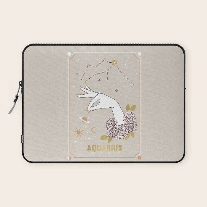 Aquarius Zodiac Sign Laptop Sleeve Gallery Image 1