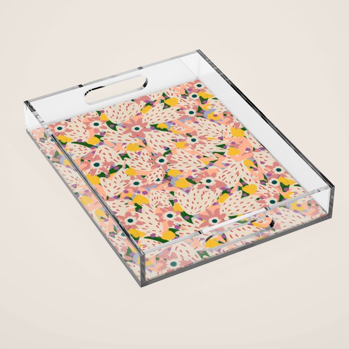 Floral Collage  Acrylic Tray Gallery Image 1