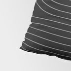 Minimal Line Curvature XXVI Black and Grey Mid Century Modern Arch Abstract Pillow Sham Gallery Image 4