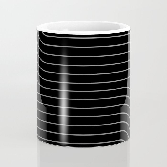Minimal Line Curvature XXVI Black and Grey Mid Century Modern Arch Abstract Coffee Mug Gallery Image 4