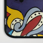 Abstract blue cruz mexican modern talavera tile wall Laptop Sleeve Gallery Image 3