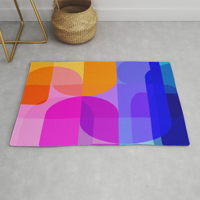 Geometric Rainbow Shapes 3 Rug Gallery Image 1