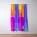 Geometric Rainbow Shapes 3 Window Curtain Gallery Image 3