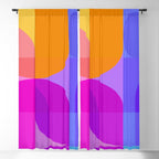 Geometric Rainbow Shapes 3 Window Curtain Gallery Image 5