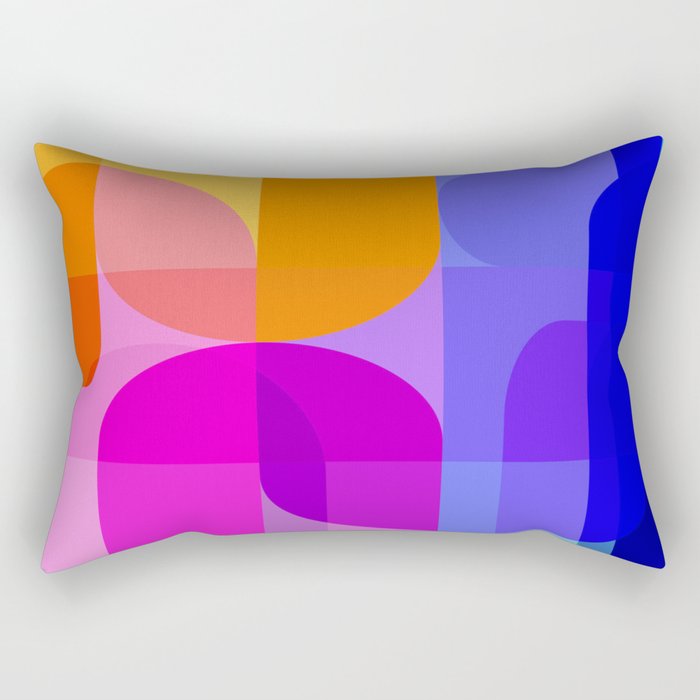 Geometric Rainbow Shapes 3 Rectangular Pillow Gallery Image 1