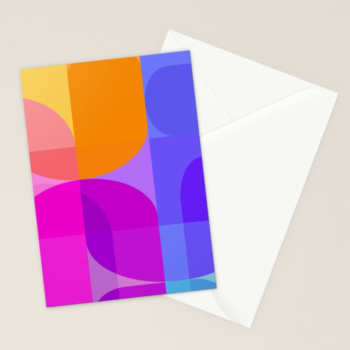 Geometric Rainbow Shapes 3 Stationery Card Gallery Image 2