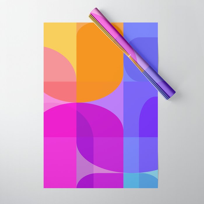 Geometric Rainbow Shapes 3 Wrapping Paper Gallery Image 1