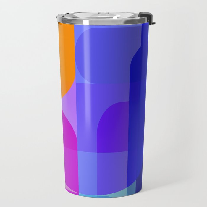 Geometric Rainbow Shapes 3 Travel Mug Gallery Image 2