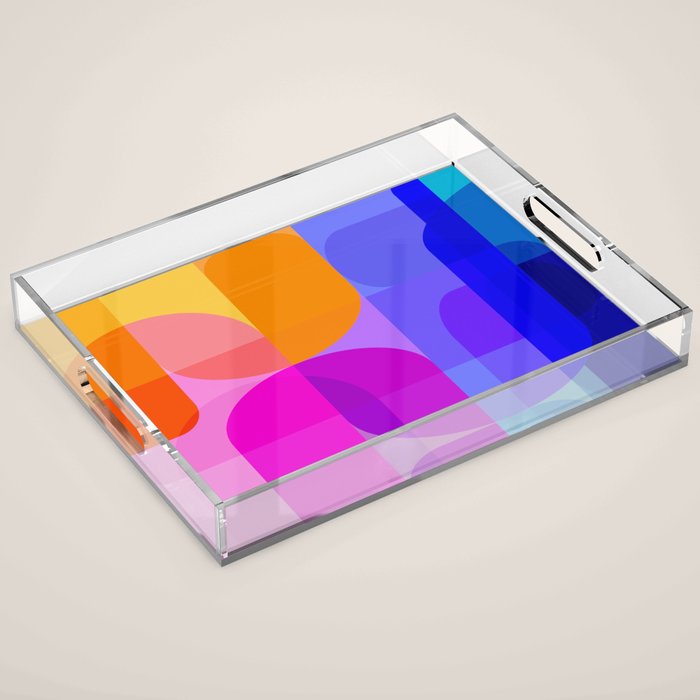 Geometric Rainbow Shapes 3 Acrylic Tray Gallery Image 1