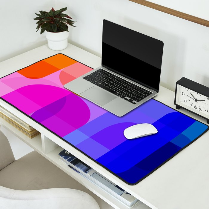 Geometric Rainbow Shapes 3 Desk Mat Gallery Image 2