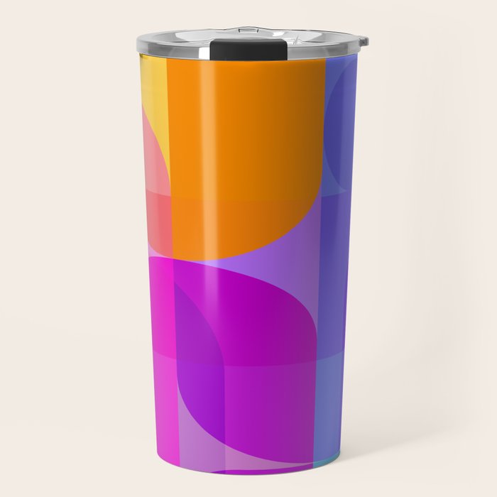 Geometric Rainbow Shapes 3 Travel Mug Gallery Image 1