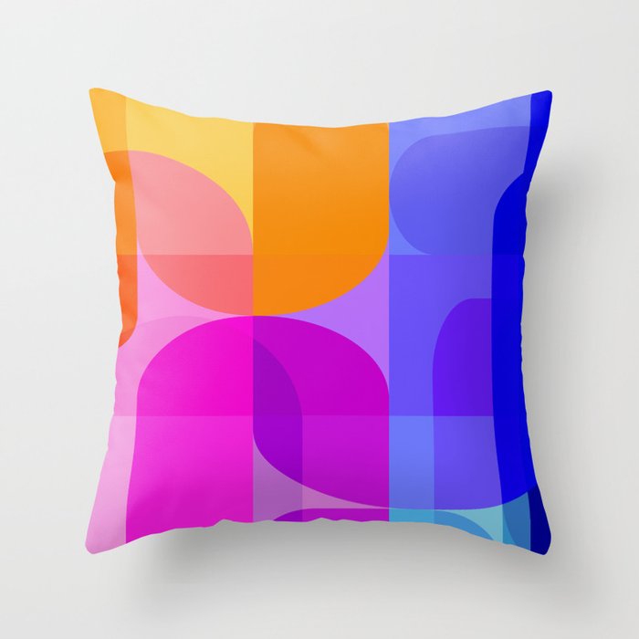Geometric Rainbow Shapes 3 Throw Pillow Gallery Image 6