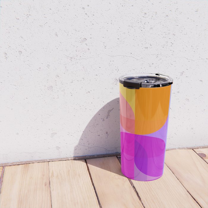 Geometric Rainbow Shapes 3 Travel Mug Gallery Image 4