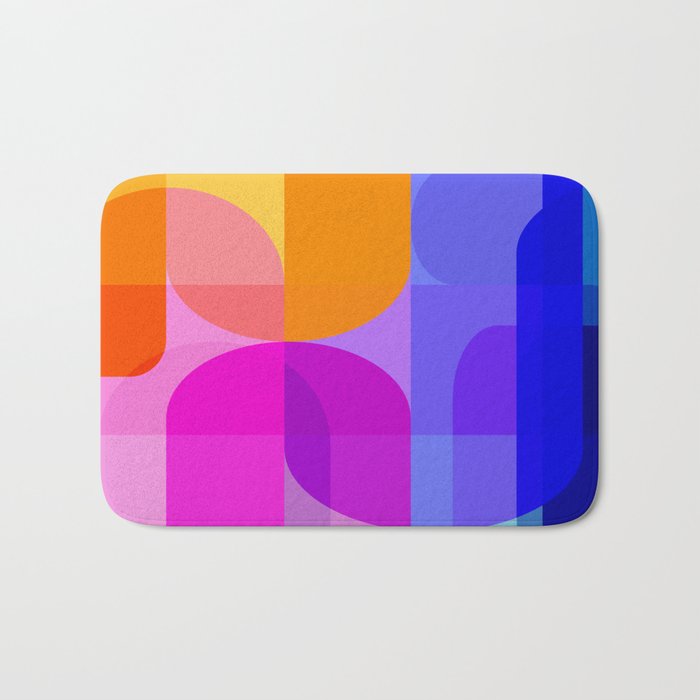 Geometric Rainbow Shapes 3 Bath Mat Gallery Image 1