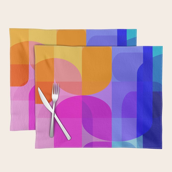 Geometric Rainbow Shapes 3 Placemat Gallery Image 1