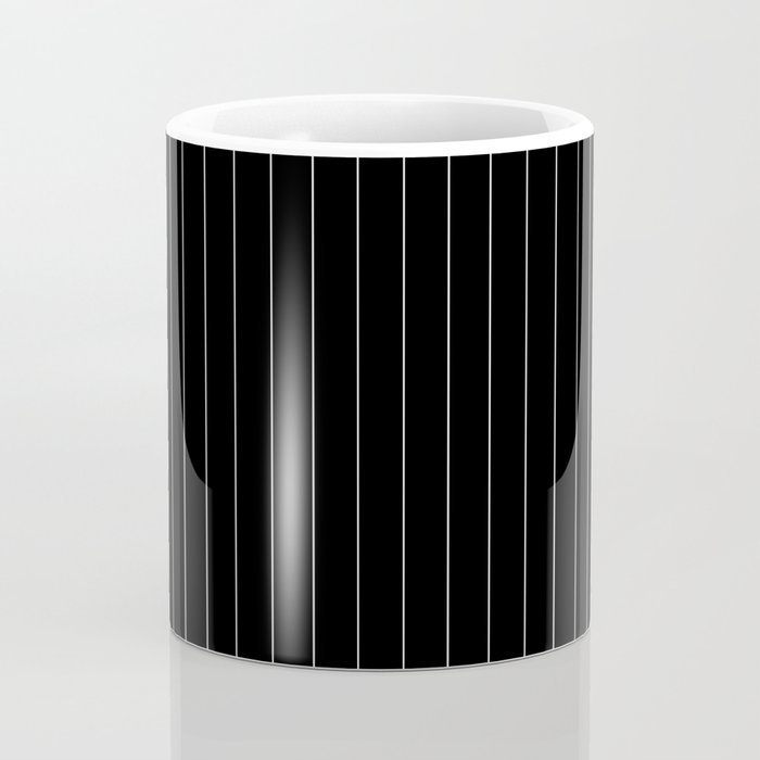 Black And White Pinstripes Lines Stripes Minimalist Stripe Line Drawing Coffee Mug Gallery Image 4