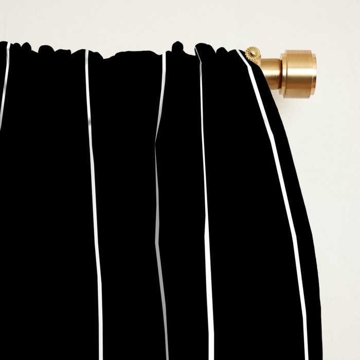 Black And White Pinstripes Lines Stripes Minimalist Stripe Line Drawing Window Curtain Gallery Image 2