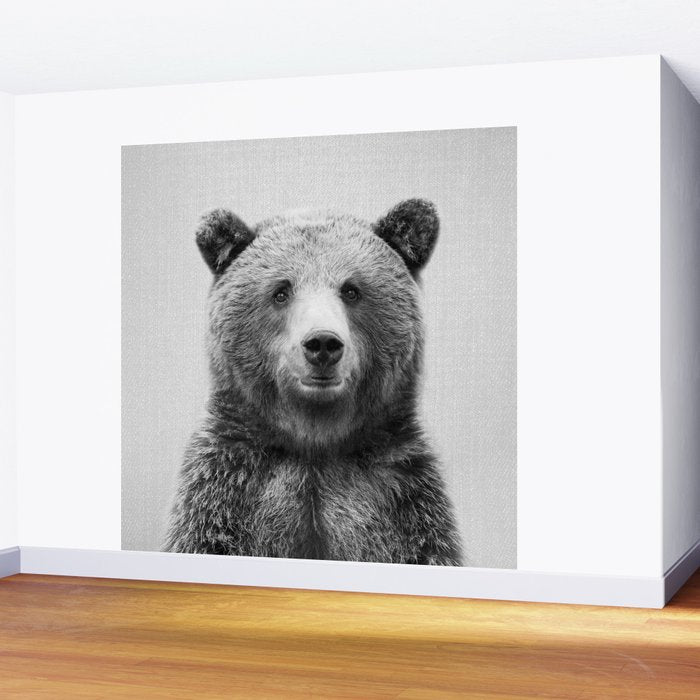 Grizzly Bear - Black & White Wall Mural Gallery Image 2