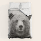 Grizzly Bear - Black & White Comforter Gallery Image 6