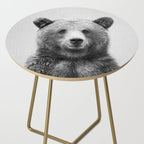 Grizzly Bear - Black & White Side Table Gallery Image 2
