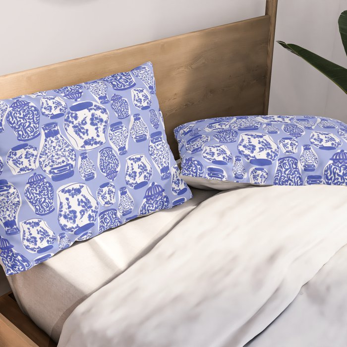 Chinoiserie Jars (Blue) Pillow Sham Gallery Image 2