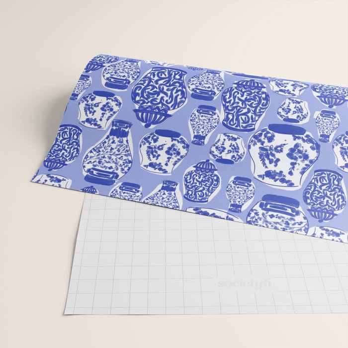 Chinoiserie Jars (Blue) Wrapping Paper Gallery Image 2